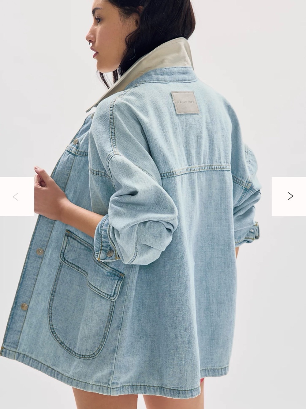 We The Free Lemon Denim Jacket in Sweet Icing, XS - Picture 5 of 6